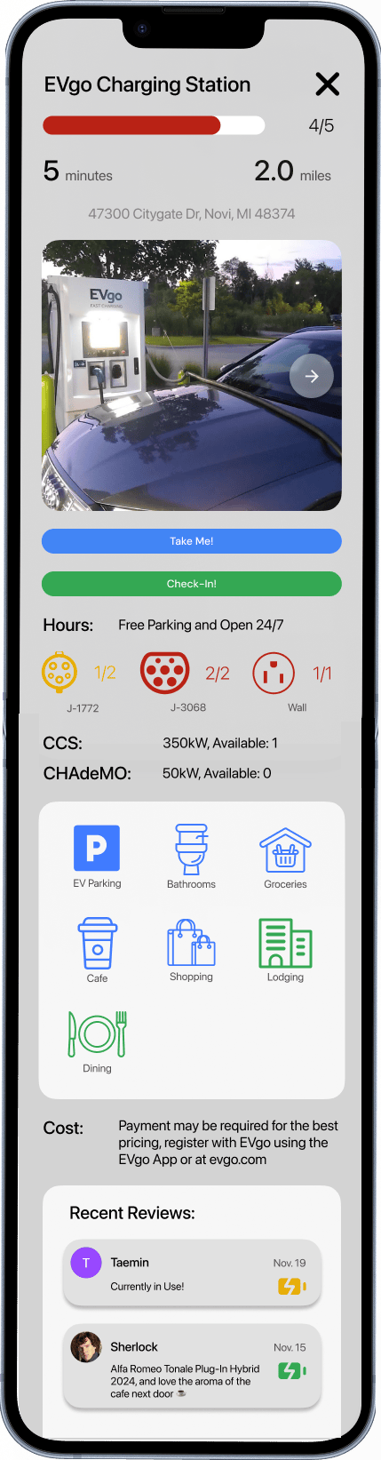 EV Flow Charging Start screen