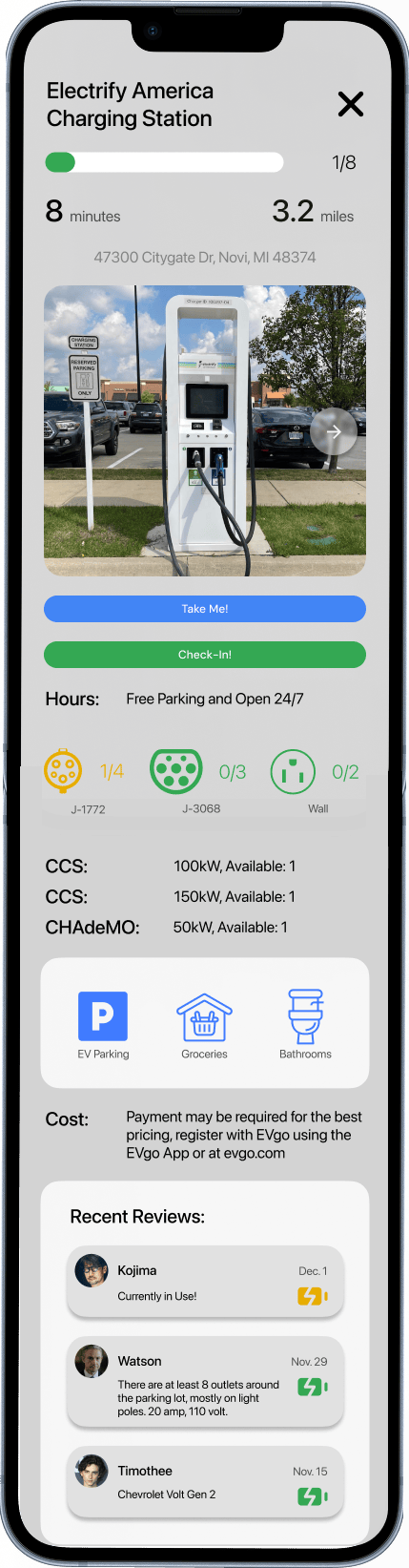 EV Flow Payment screen