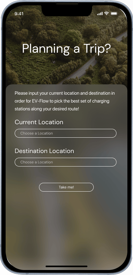 EV Flow Station Suggestions screen